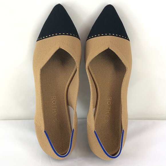 Rothy's Camel Captoe The Point Flats Shoes Size 8.5 - Picture 12 of 13